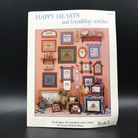 Vintage Cross Stitch Patterns, Happy Hearts and Friendship Stitches by Lynn - Picture 1 of 2